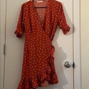 Vera & Lucy heart print wrap dress
